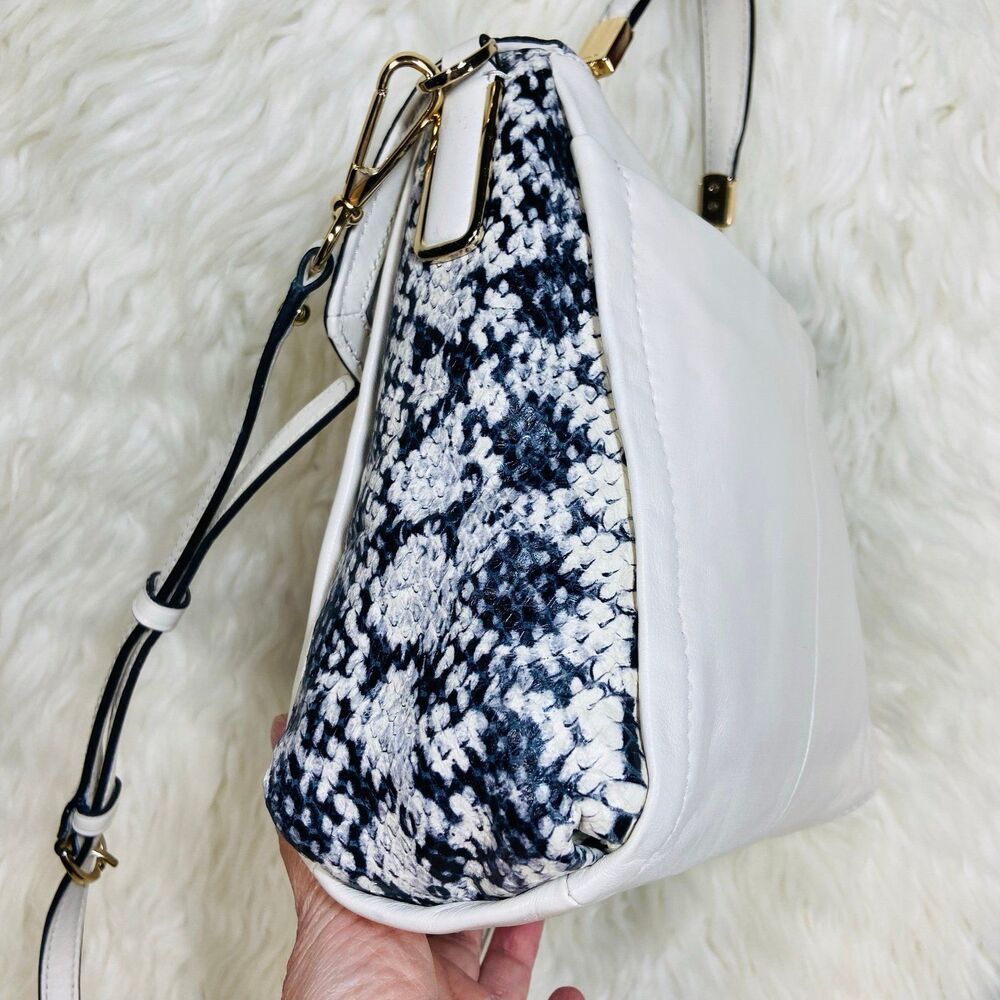 Coach Madison Two Tone Python Embossed Small Sadi… - image 4